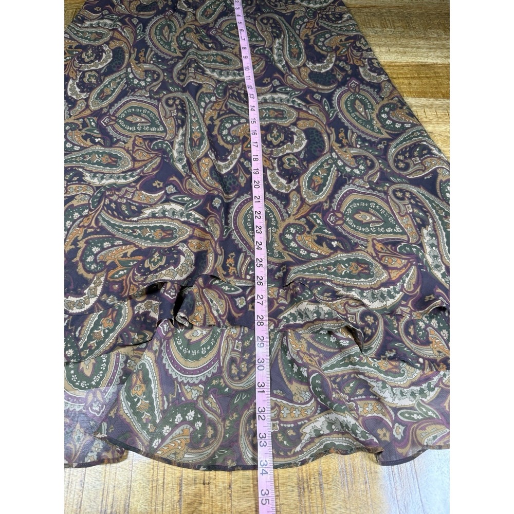 Chaps Paisley Maxi Skirt in Brown and Rust - Picture 5 of 5